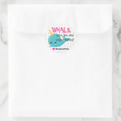 Klaslokaal Narwhal Valentijn "Whale you be mine" Ronde Sticker (Tas)