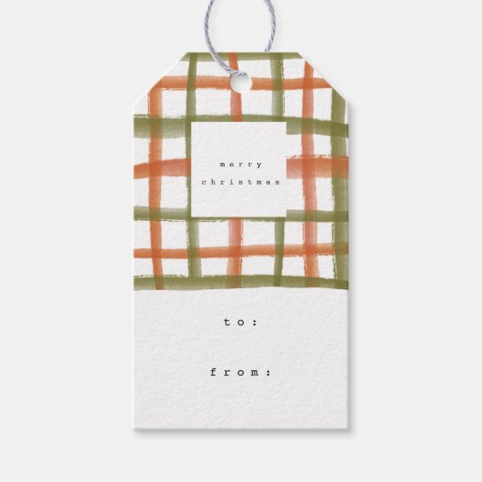 Klaslokaal Plaid Cadeau Labels | A Cadeaulabel (Voorkant)