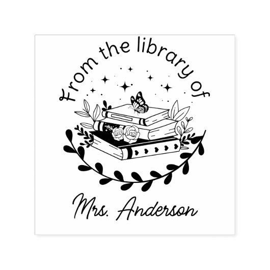 Klaslokaal "Uit de bibliotheek van" boekenplaat Fl Zelfinktende Stempel (Design)