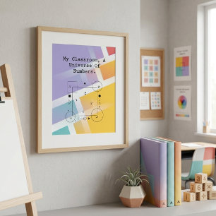 Klaslokaal Universum van Getallen   Wiskunde Werel Poster