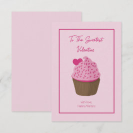 Klaslokaal Valentijns Cupcake Hart Card Bedankkaart