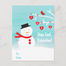 Klaslokaal Valentijns voor de Kinder Sneeuwman van Feestdagenkaart