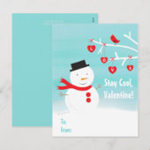 Klaslokaal Valentijns voor de Kinder Sneeuwman van Feestdagenkaart (Voorkant / Achterkant)