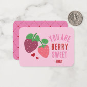 Klaslokaal Valentijnsdag Berry Sweet Notitiekaartje (Voorkant / Achterkant in situ)