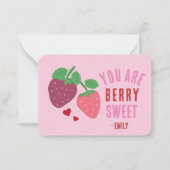 Klaslokaal Valentijnsdag Berry Sweet Notitiekaartje (Voorkant)