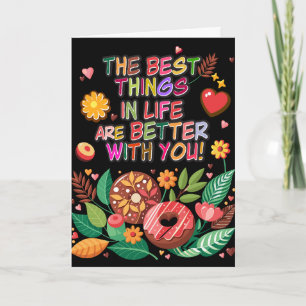Klaslokaal Valentijnsdag Boho Donuts en Bloemen Kaart