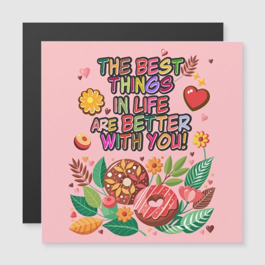 Klaslokaal Valentijnsdag Boho Donuts en Flowers (Voorkant / Achterkant)