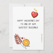 Klaslokaal Valentijnsdag Boho Donuts en Flowers Feestdagenkaart (Achterkant)