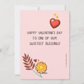 Klaslokaal Valentijnsdag Boho Donuts en Flowers Feestdagenkaart (Achterkant)
