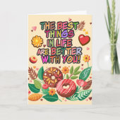 Klaslokaal Valentijnsdag Boho Donuts en Flowers Kaart (Voorkant)