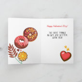 Klaslokaal Valentijnsdag Boho Donuts en Flowers Kaart (Binnen)