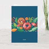 Klaslokaal Valentijnsdag Boho Donuts en Flowers Kaart (Achterkant)