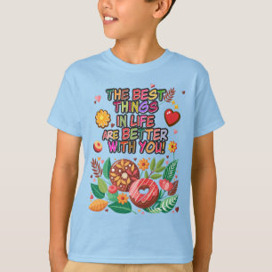 Klaslokaal Valentijnsdag Boho Donuts en Flowers T-shirt