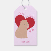 Klaslokaal Valentijnsdag Capybara Cadeaulabel (Voorkant)