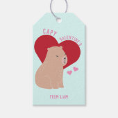 Klaslokaal Valentijnsdag Capybara Cadeaulabel (Voorkant)
