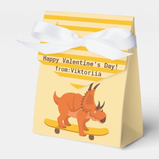 Klaslokaal Valentijnsdag dinosaurus grappig schatt Bedankdoosjes (Voorkant Zijde)