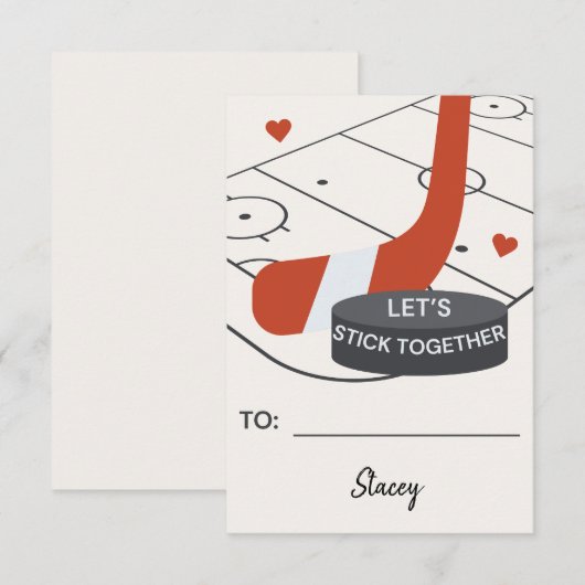 Klaslokaal Valentijnsdag Hockey "Laten we bij elka (Voorkant / Achterkant)