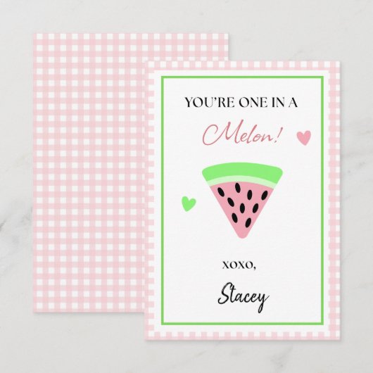 Klaslokaal Valentijnsdag Je bent één in een meloen (Voorkant / Achterkant)