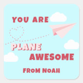 Klaslokaal Valentijnsdag Plane Geweldige Sticker (Voorkant)