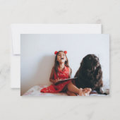 Klaslokaal Valentijnse  Record Player Fotokaart Bedankkaart (Achterkant)