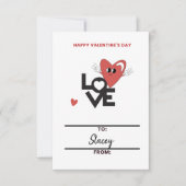 Klaslokaal Valentijnskaart Rode Hart (Voorkant)
