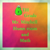 Klaslokaal zesde klas 6” X 6” Raamsticker (Vel 3)