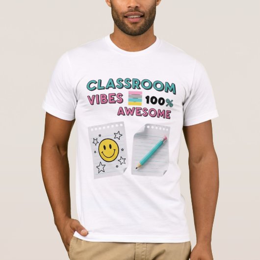 Klaslucht 100% Awesome Retro School T-shirt (Voorkant)