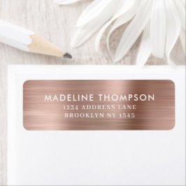 Klasminimalistisch geborsteld metalen Roos Gold Etiket