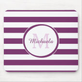 Klasmonogram met brede Paarse strepen Muismat (Voorkant)