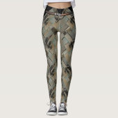 Klaspen op geweven hout (angled) leggings (Voorkant)