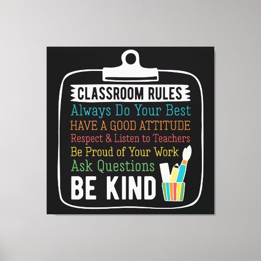 Klasregels Canvas Afdruk (Voorkant)