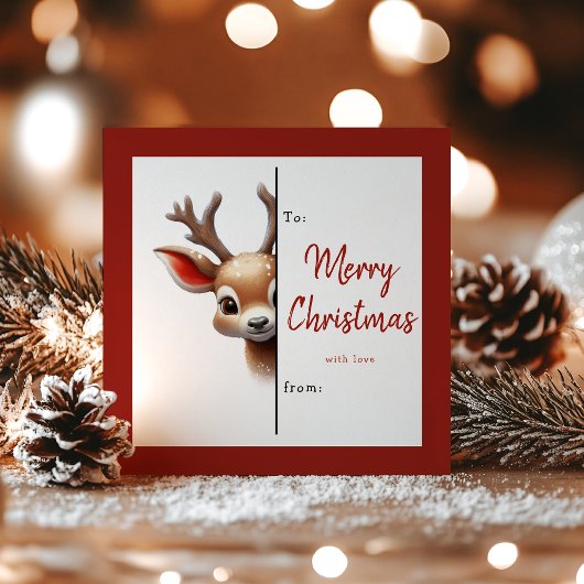 Klasreindeer kerstkaart voor kinderen