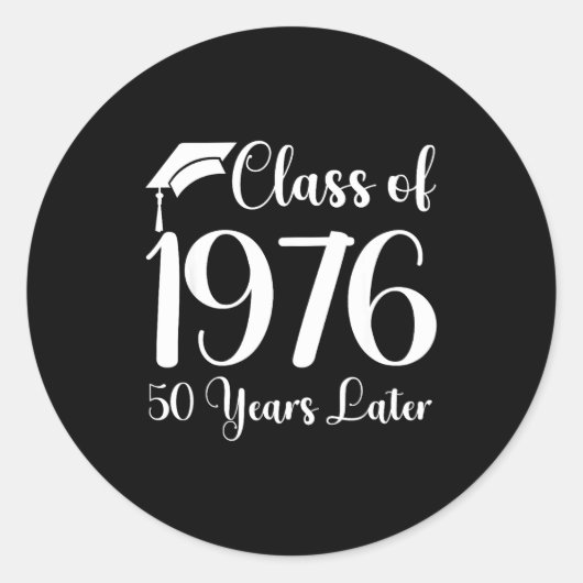 Klasreünie 1976 50 Later Ronde Sticker (Voorkant)