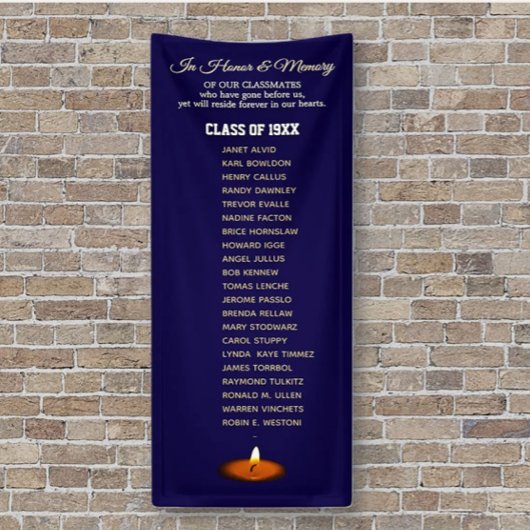 Klasreünie-herdenking Verticaal Spandoek