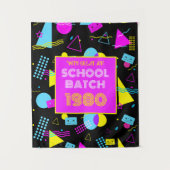 Klasreünie Retro School 80's Stijl Wandkleed (Voorkant)