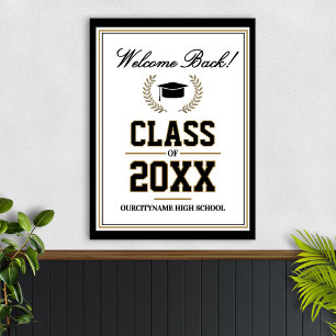 Klasreünie Welkom in Schoolkleuren Poster