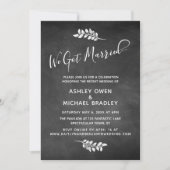 Klassboard & Botanisch Onze Trouwreceptie Kaart (Voorkant)