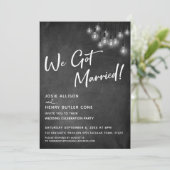 Klassboard Edison Licht We Zijn Getrouwd Kaart (Staand voorkant)