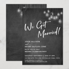 Klassboard Edison Lichten Modern Wij Zijn Getrouwd Kaart