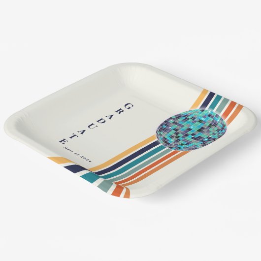 Klasse 0f 2024 Retro Graduation Party Papieren Bordje (Gebogen)