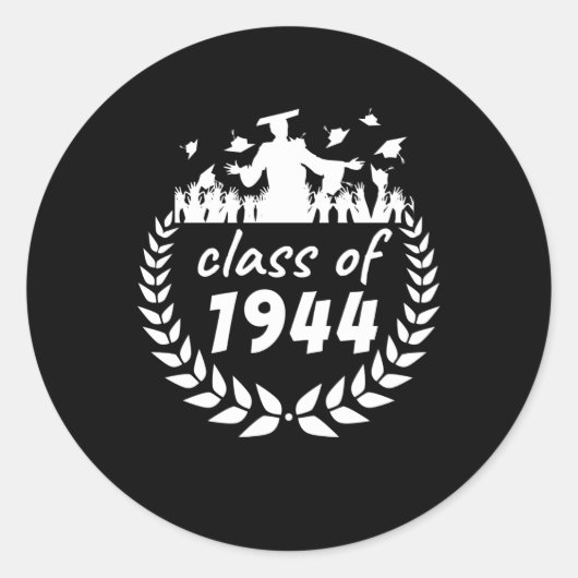 klasse 1944 afstuderen of reünie per jaar ronde sticker (Voorkant)