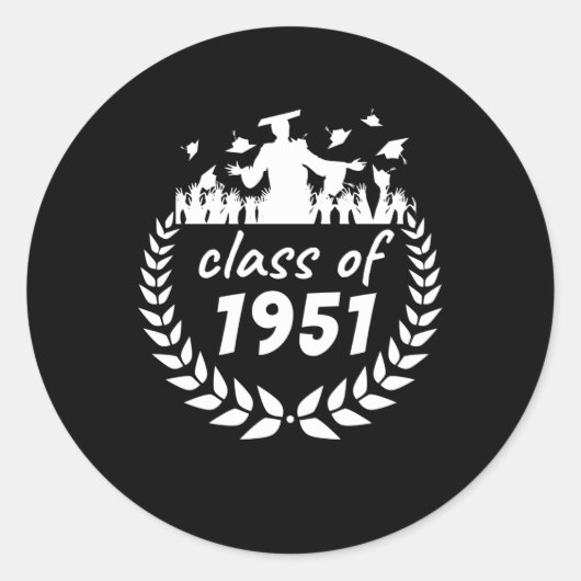 klasse 1951 afstuderen of reünie, per jaar ronde sticker (Voorkant)