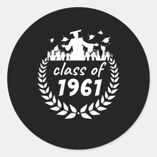klasse 1961 afstuderen of reünie, per jaar ronde sticker (Voorkant)