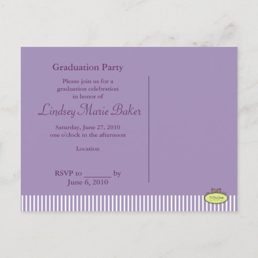 Klasse 2010 Briefkaarten voor het uitnodigen van A (Achterkant)