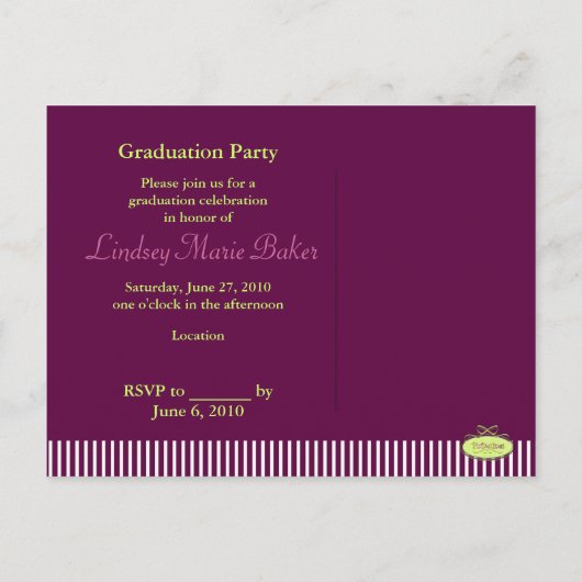 Klasse 2010 Briefkaarten voor het uitnodigen van A (Achterkant)