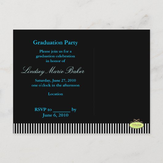 Klasse 2010 Briefkaarten voor het uitnodigen van A (Achterkant)