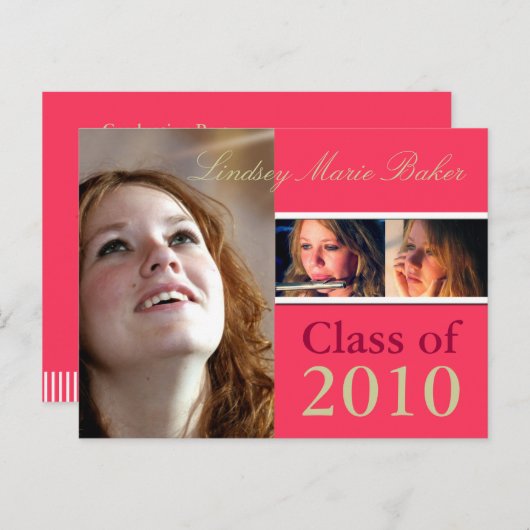 Klasse 2010 Briefkaarten voor het uitnodigen van A (Voorkant / Achterkant)