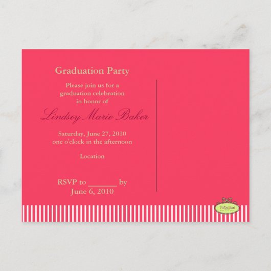 Klasse 2010 Briefkaarten voor het uitnodigen van A (Achterkant)