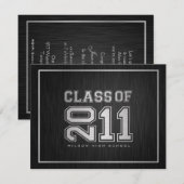 Klasse 2011 Graduation Party Invitation (zilver) Kaart (Voorkant / Achterkant)