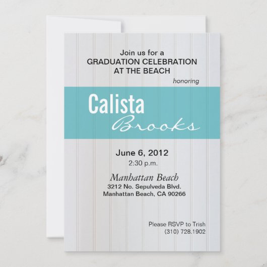 Klasse 2012 Graduation Beach Party Kaart (Achterkant)